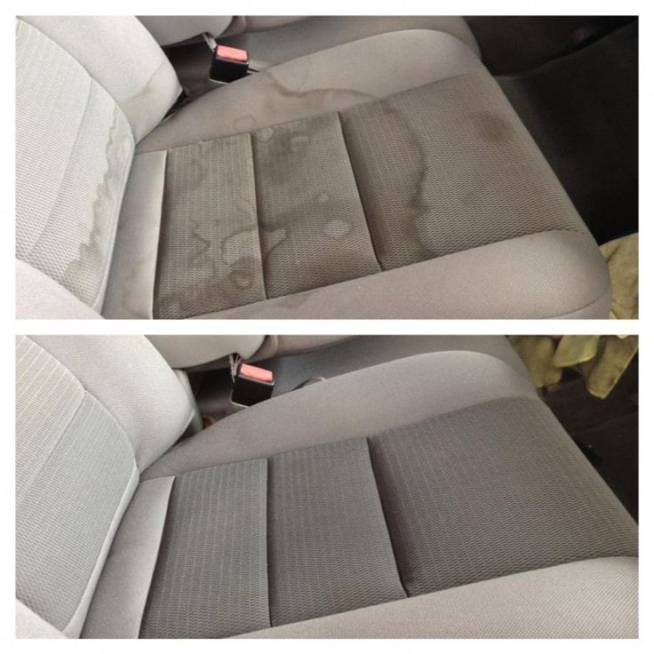 cars seat before & after cleaning